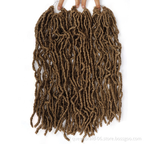 21strands 18" 90g Goddess Locs Crochet Hair Synthetic Ombre Nu Locs Crochet Braiding Hair Extensions Crochet Goddess Nu Locs